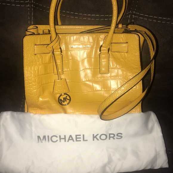 Michael Kors yellow Dillon Satchel